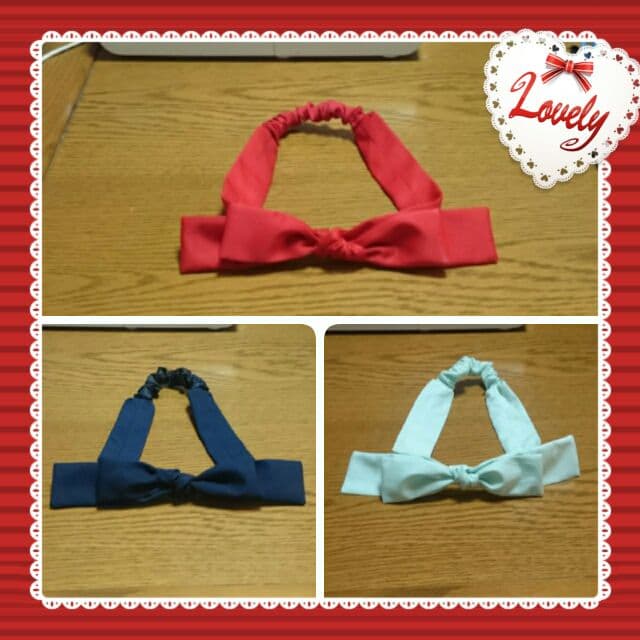 人気♪細ダブルリボン形ヘアバンド♪
