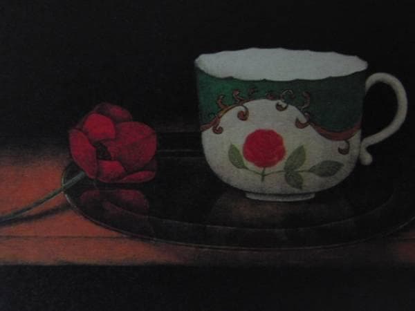 横井 巴、「TEA CUP AND FLOWER」カラーメゾチント画集