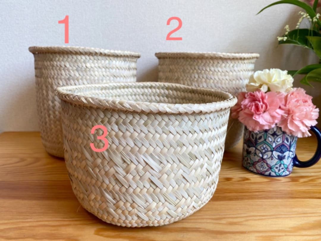 メキシコ　オアハカ　パームヤシ　カゴ　3点セット