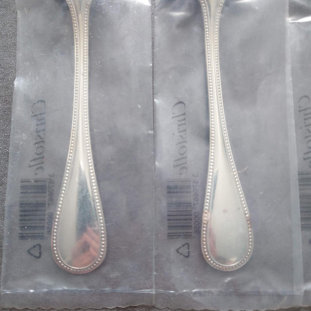 クリストフル パール 未開封 コンソメスプーン 4点