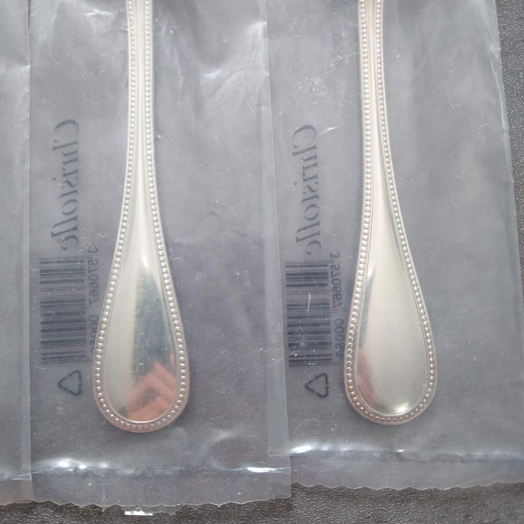 クリストフル パール 未開封 コンソメスプーン 4点