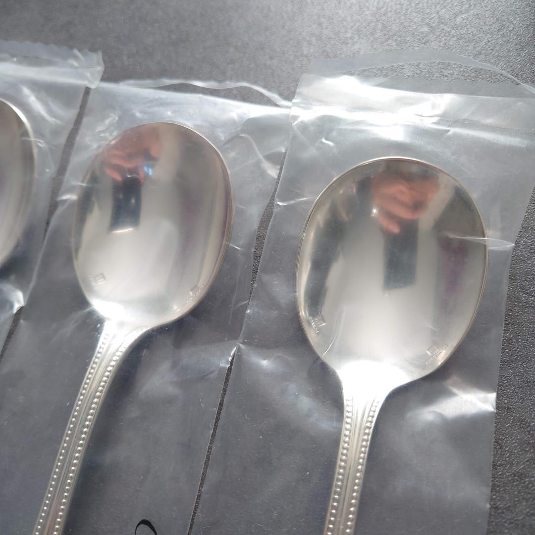 クリストフル パール 未開封 コンソメスプーン 4点