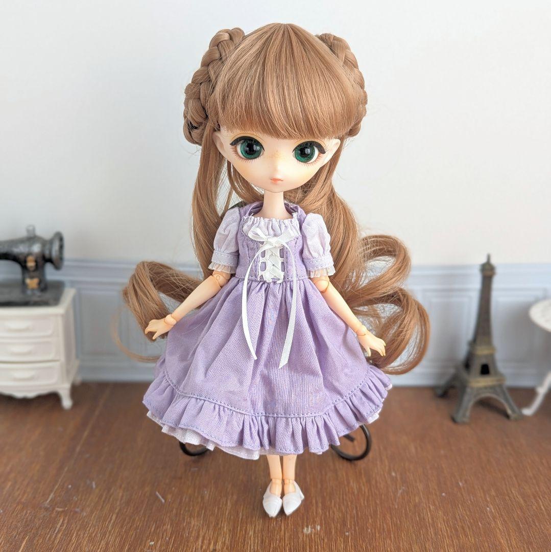 1559【ハルモニアブルーム ワンピース】ラベンダーのディアンドル風ワンピース