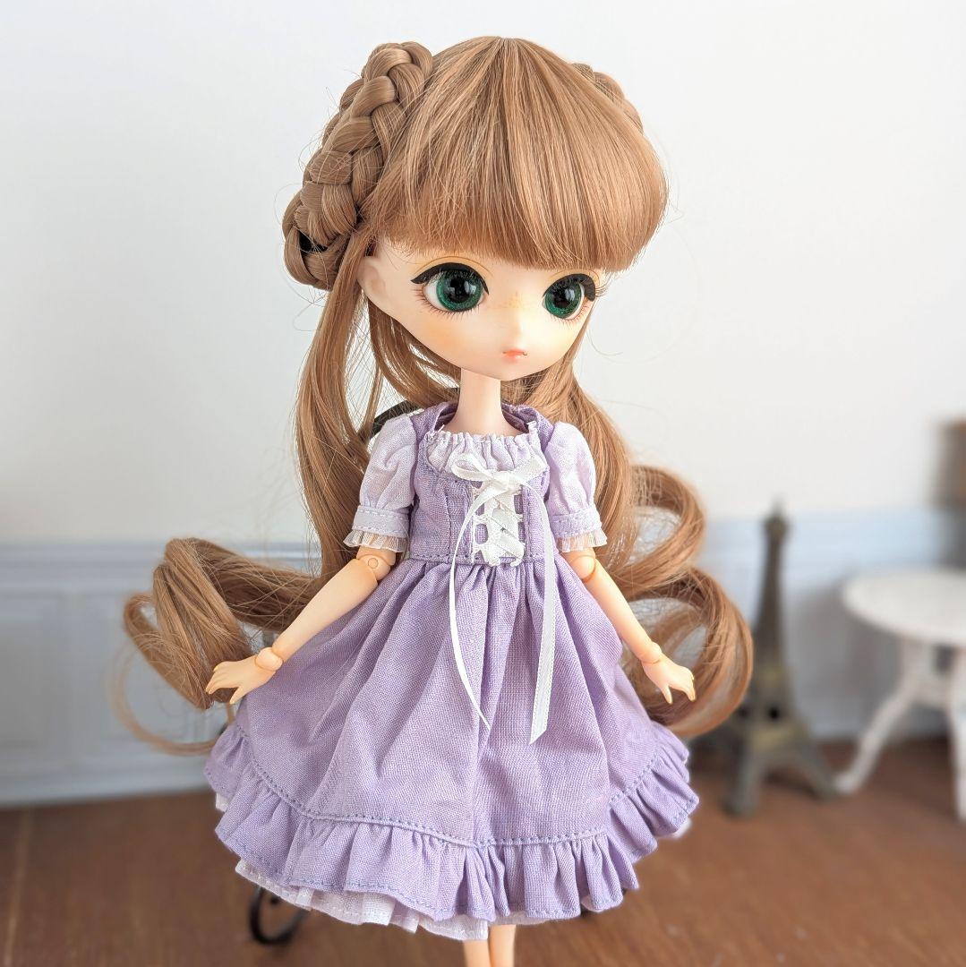 1559【ハルモニアブルーム ワンピース】ラベンダーのディアンドル風ワンピース