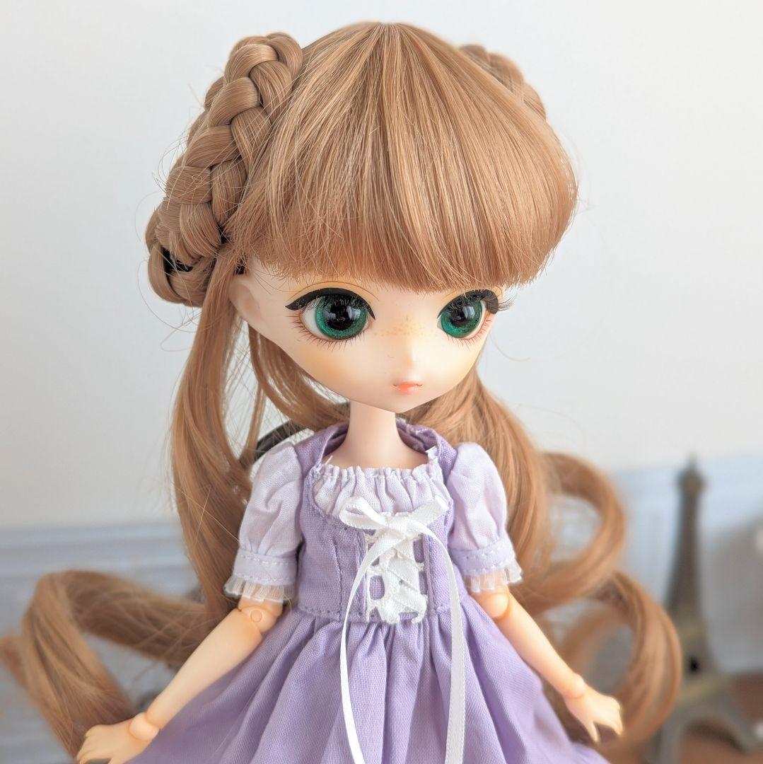 1559【ハルモニアブルーム ワンピース】ラベンダーのディアンドル風ワンピース