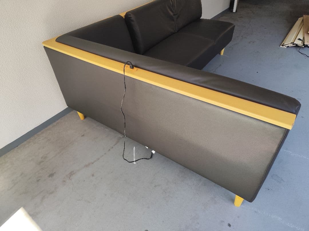 【関東限定】ニトリ ダイニングソファセット L字 コンセント付き ブラック