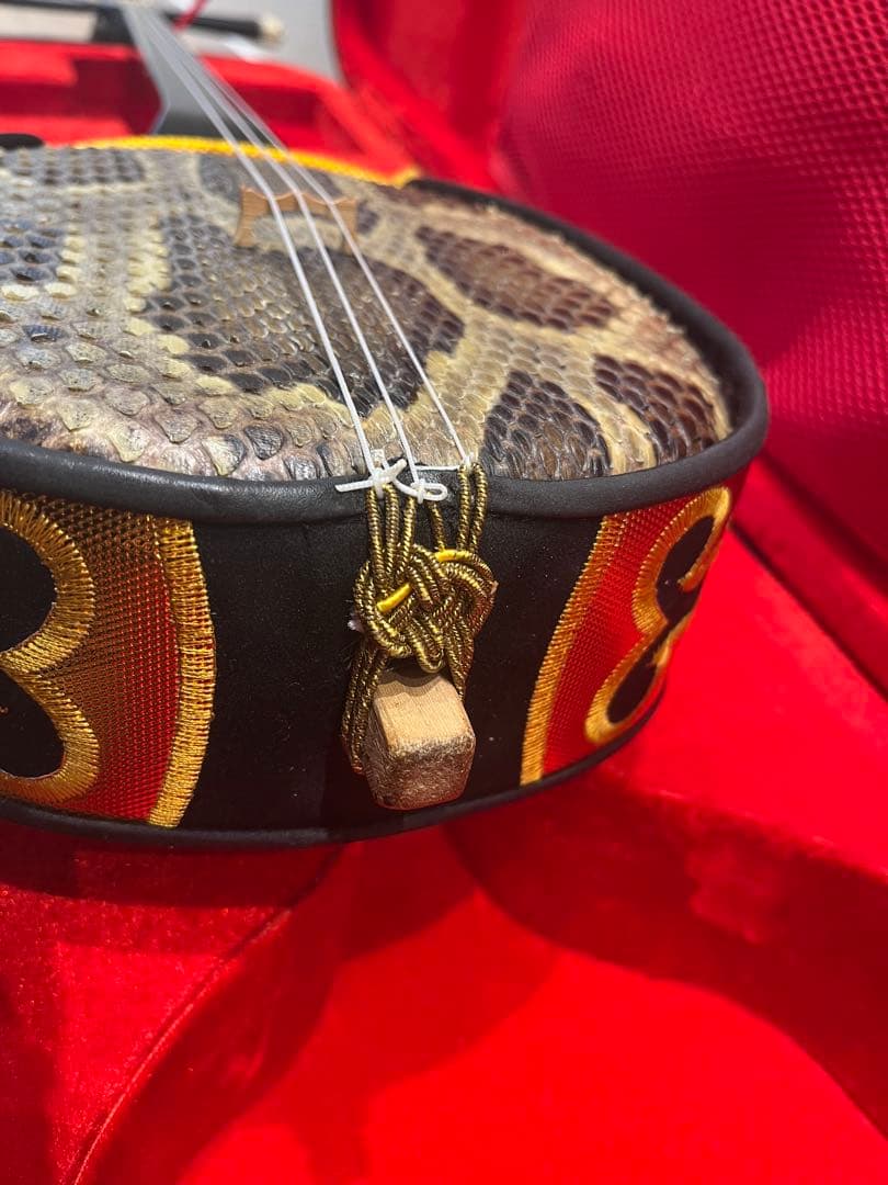 三線　蛇革　本革　付属品多数