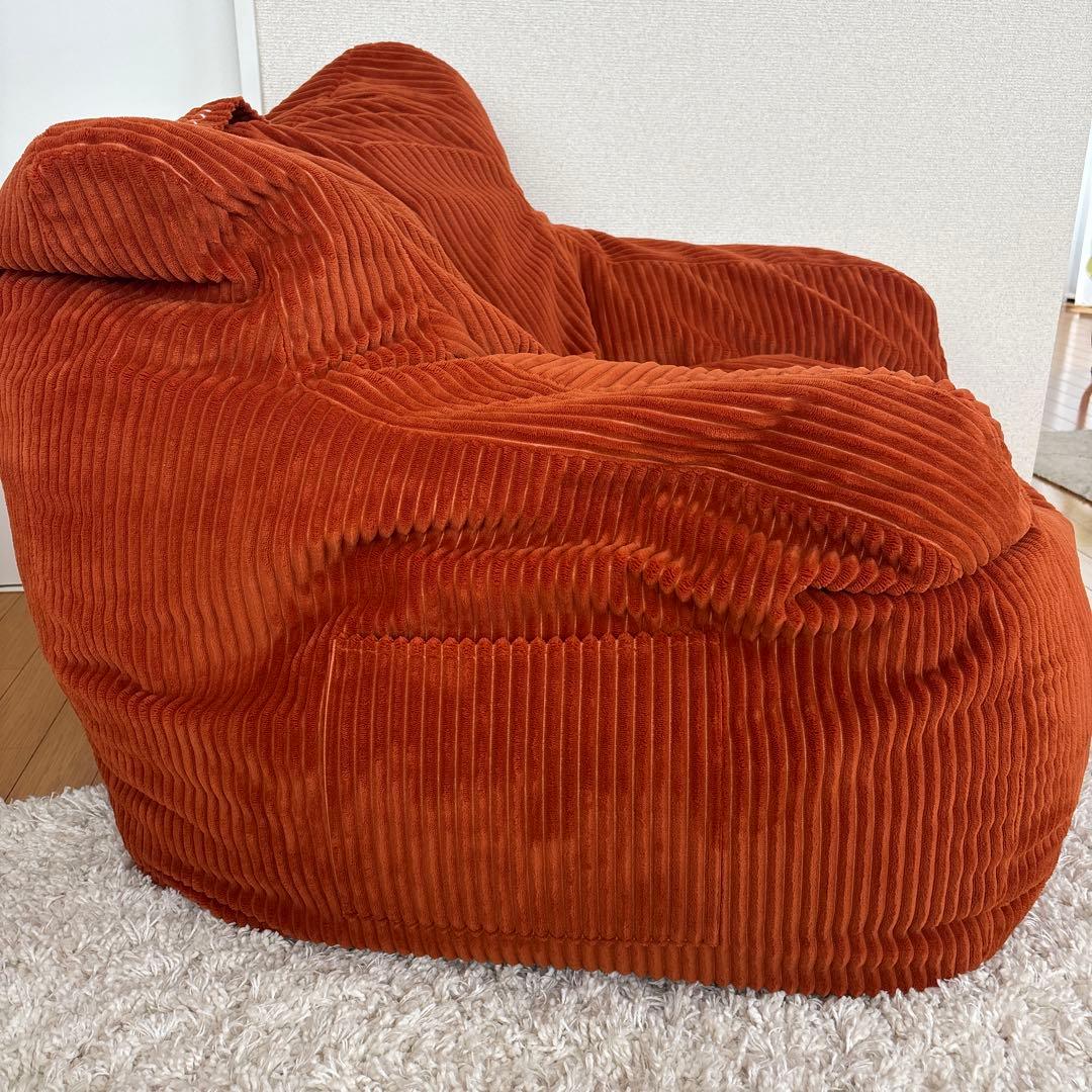 【美品】HUGME 1人掛けビーズソファ Blood Orange