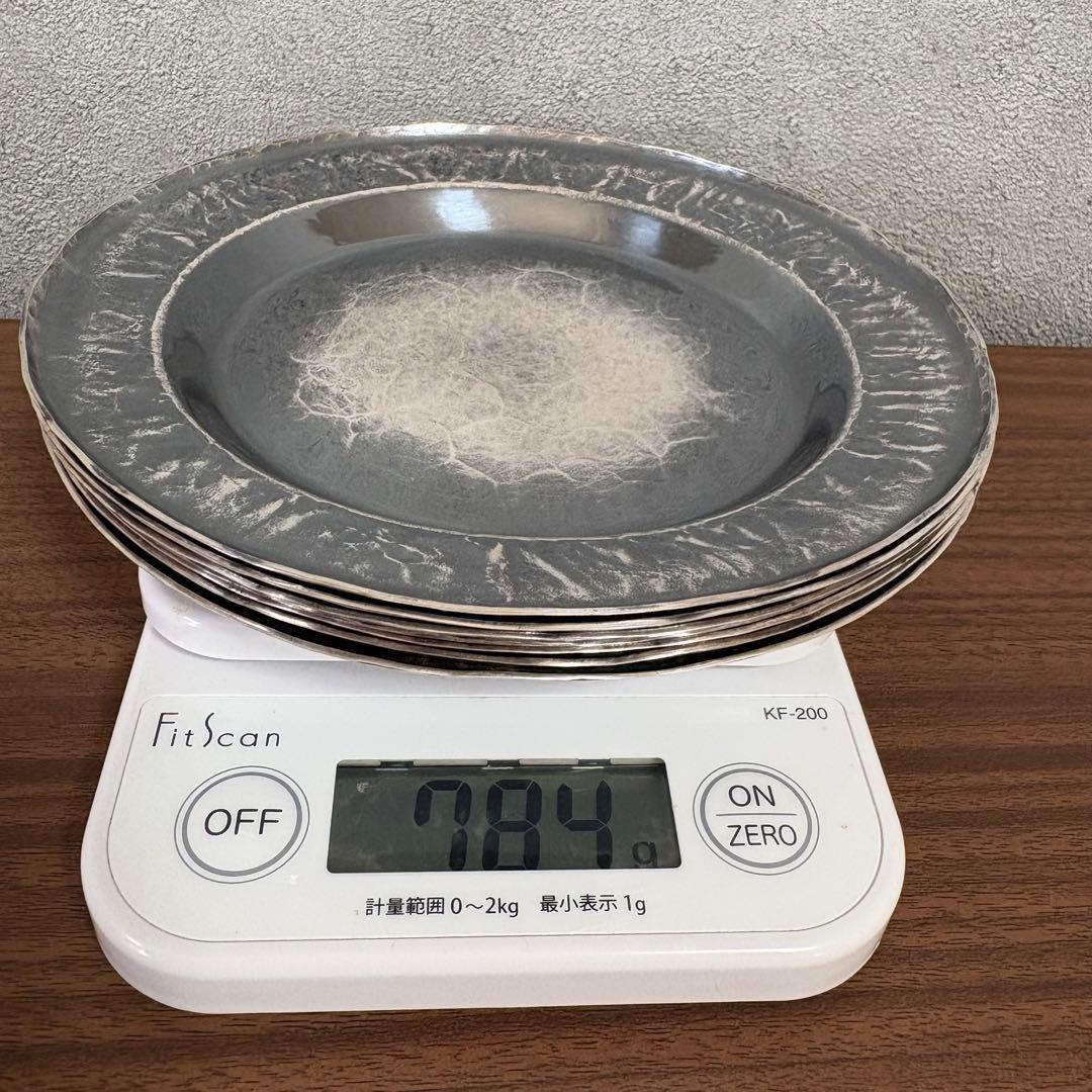 純銀　青海盆　一晃齋　6枚セット