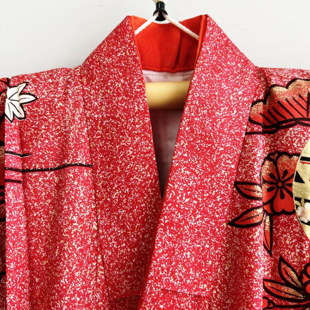 セット　七五三７歳女の子　小物　赤地　化繊　赤系　52324