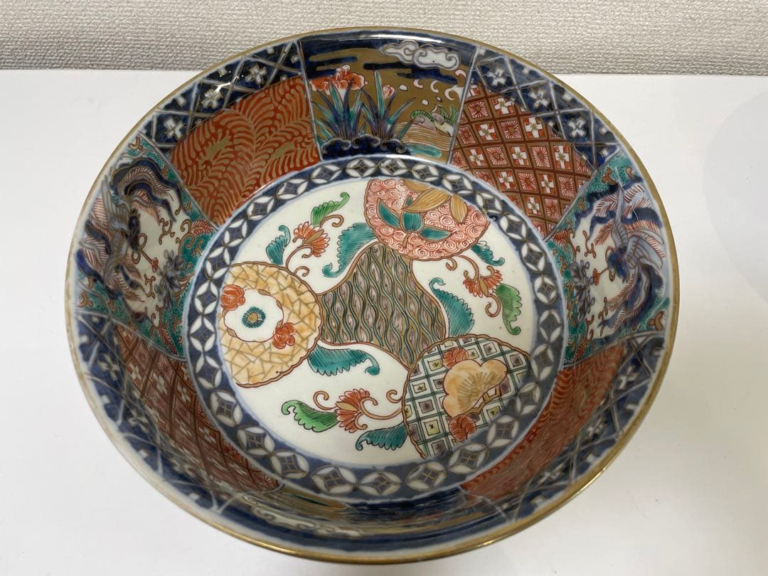 【現状品】古伊万里 有田焼 三ツ鉢 金彩 朱絵 アンティーク 時代物