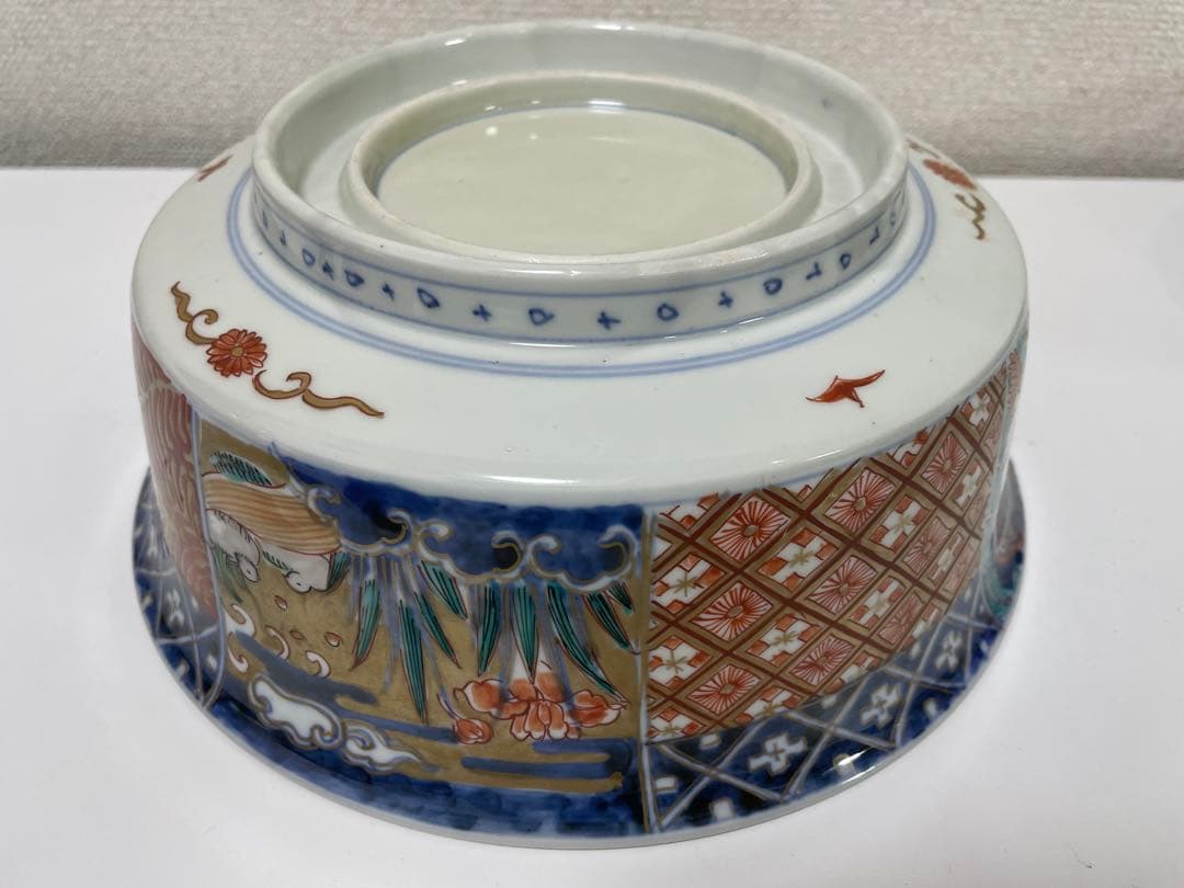 【現状品】古伊万里 有田焼 三ツ鉢 金彩 朱絵 アンティーク 時代物