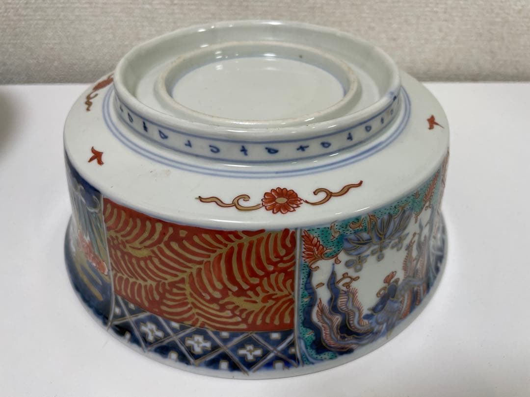 【現状品】古伊万里 有田焼 三ツ鉢 金彩 朱絵 アンティーク 時代物