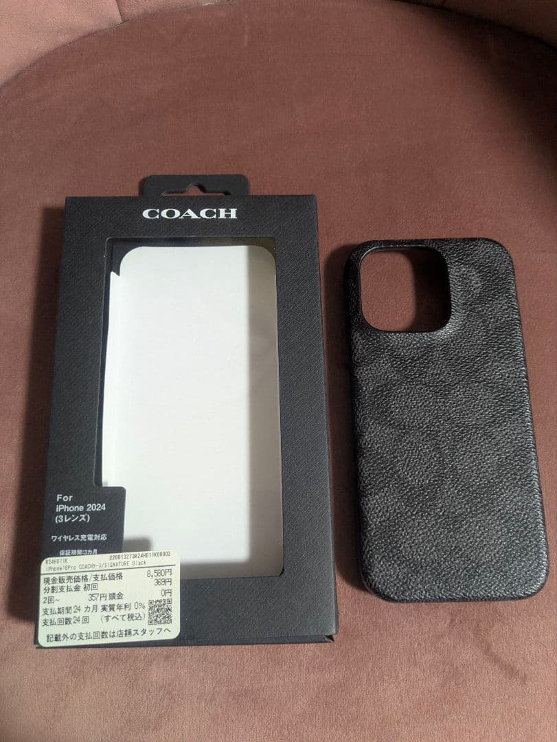 COACH iPhone16pro 2024用ハードケース ブラック