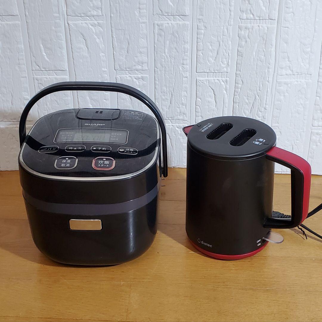 SHARP 　3合炊き　炊飯器　&　ドリテック 　電気ケトル　 1.0L　家電品
