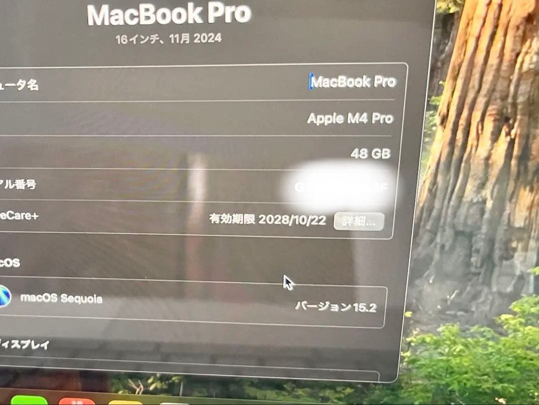 MacBook Pro M4Pro 16インチ 48GBメモリ　512GB