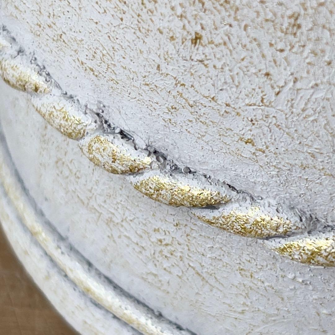 金のカスレの総薔薇レリーフ陶器鉢