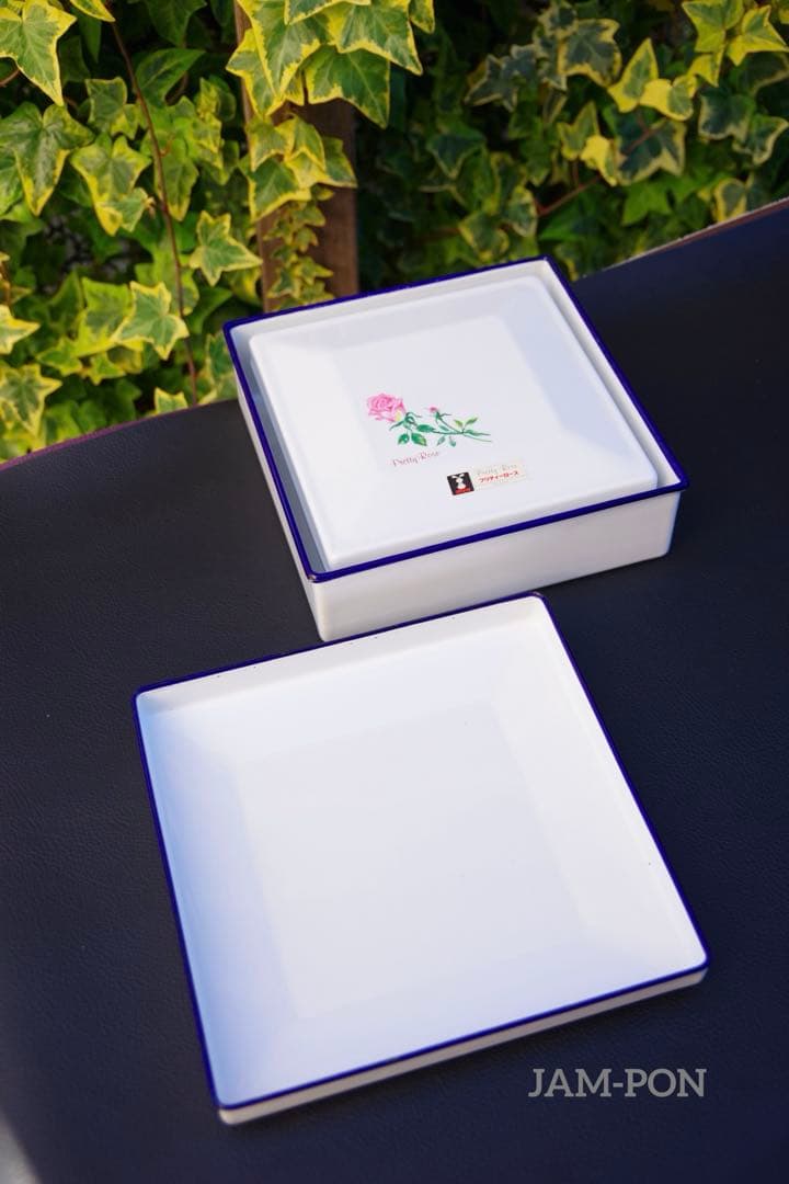 【長期保管品/当時物】月兎印/富士琺瑯 プリティーローズ保存容器(蓋付きバット)