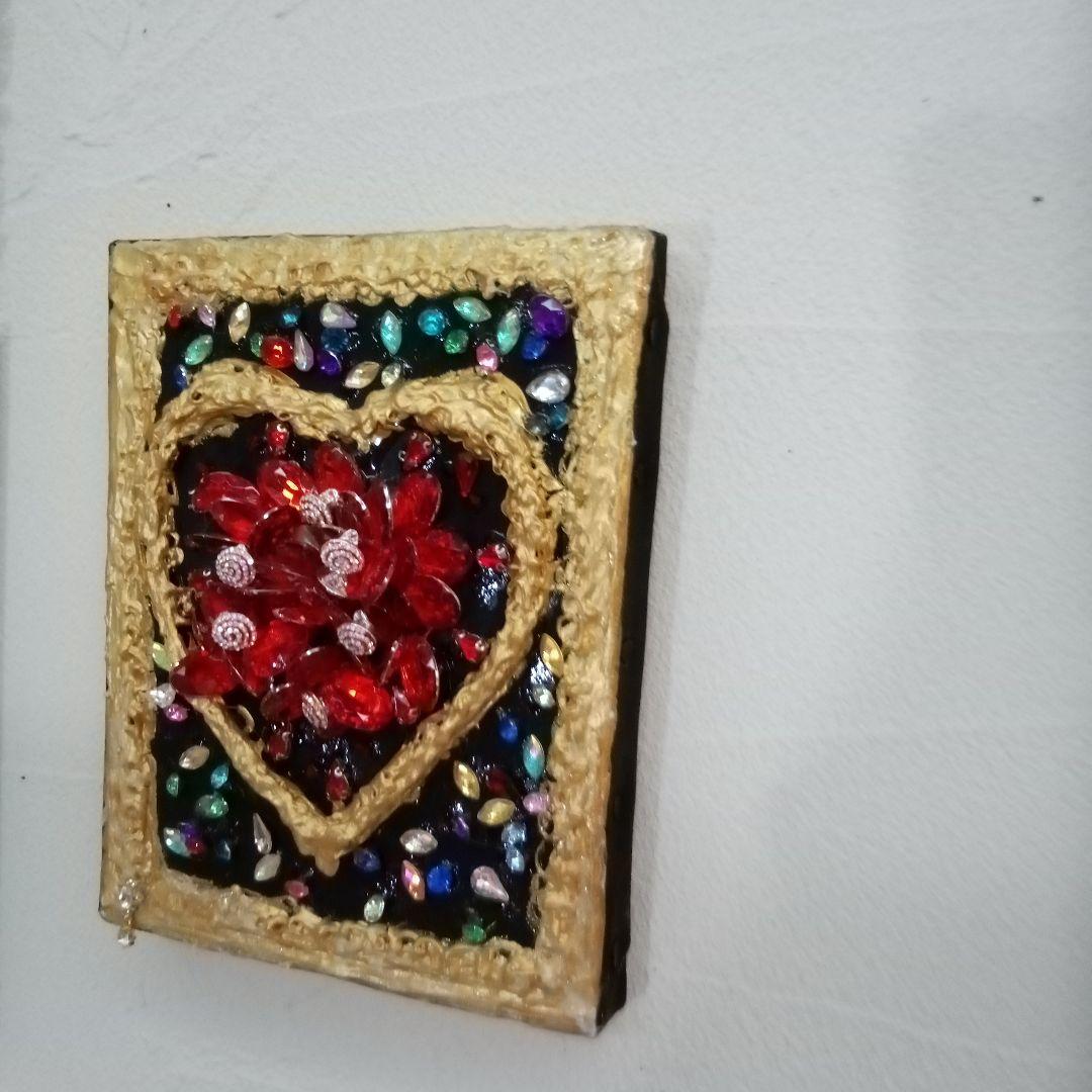 壁掛けアート　金箔漆ハートシリーズ　プレゼント　恋愛良縁成就祈願‼️額不要