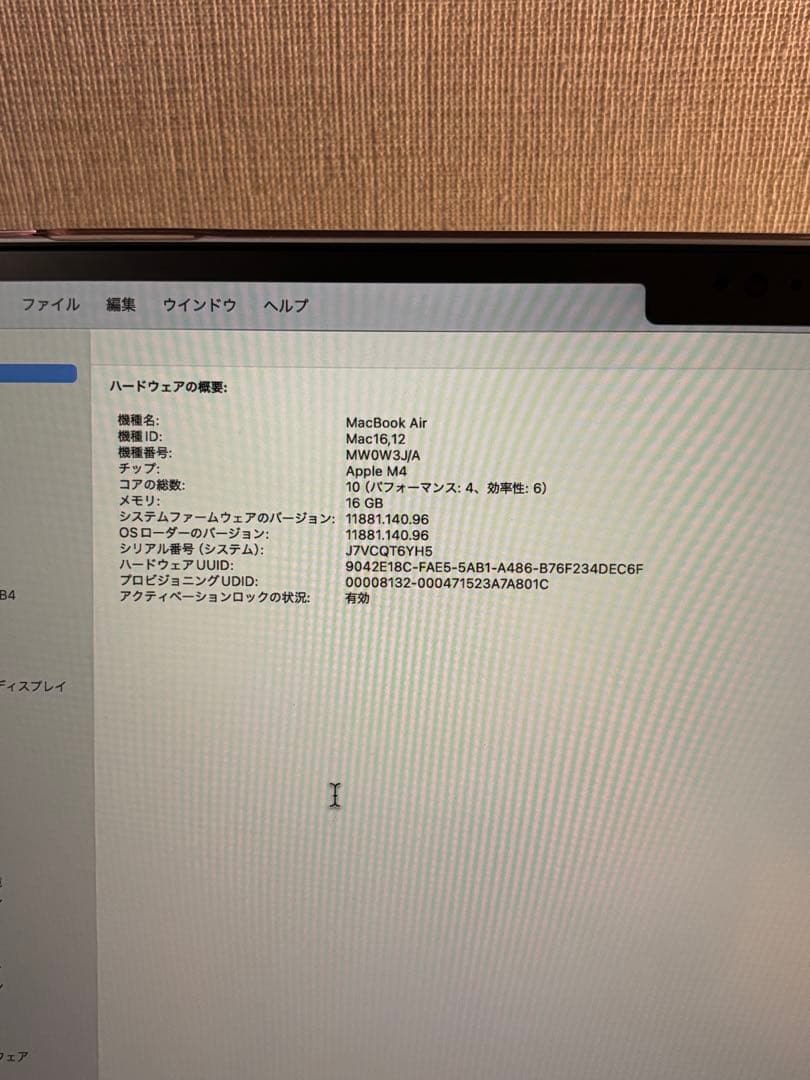 【美品】MacBook Air M4 256GB 13インチ シルバー
