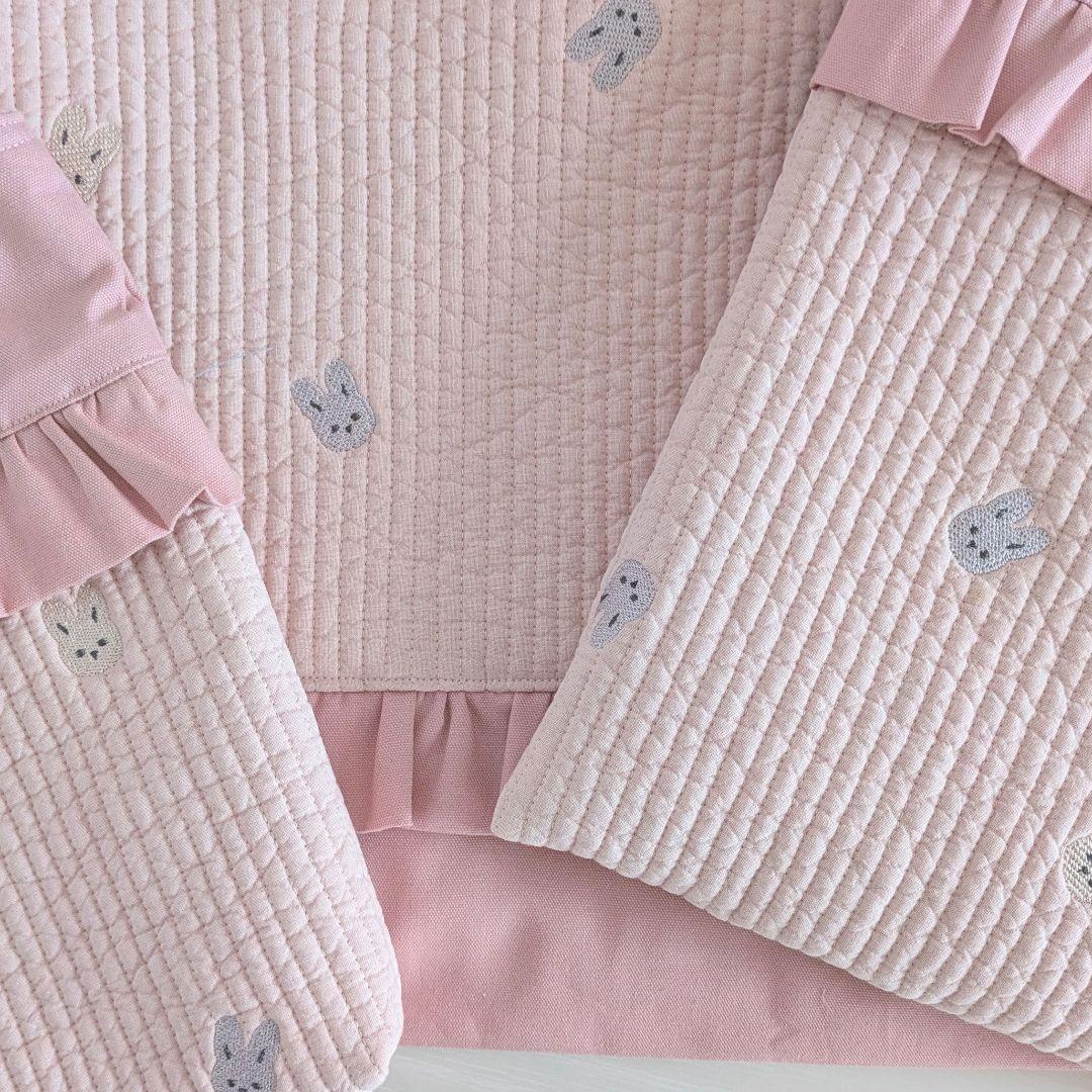 ハンドメイド入園入学セットレッスンバックお着替え袋上履き袋ランチセットうさぎヌビ