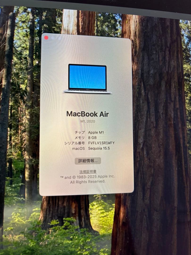 MacBook Air (M1, 2020) 13インチ（保護フィルム付き）