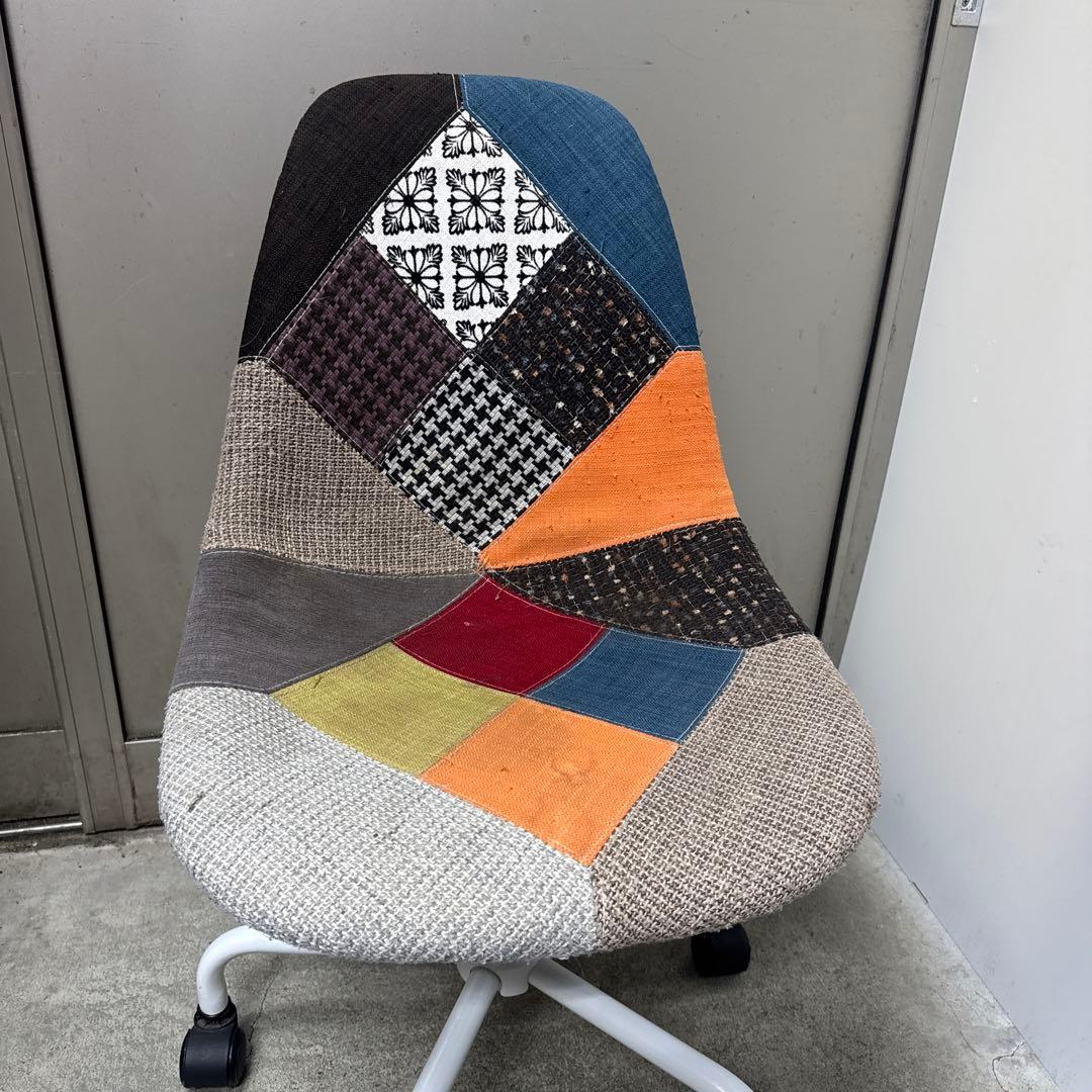 パソコンチェア オフィスチェア デスクチェア パッチワーク 昇降式 北欧
