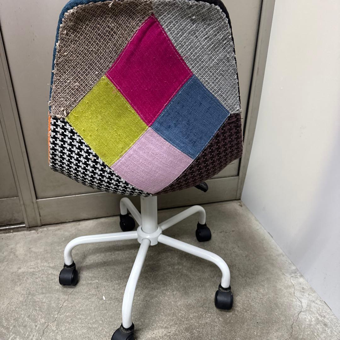 パソコンチェア オフィスチェア デスクチェア パッチワーク 昇降式 北欧