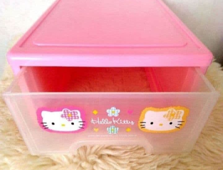 値下げ　当時物　1997年　ハローキティ　収納ケースBOX　平成レトロ　カオハナ