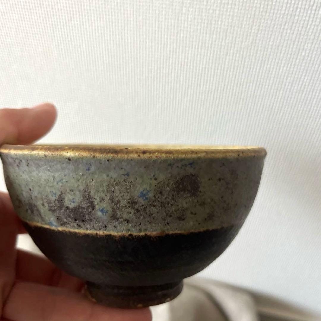 ほぼ未使用 額賀章夫 飯碗 茶碗 インディゴ 希少 少し訳あり
