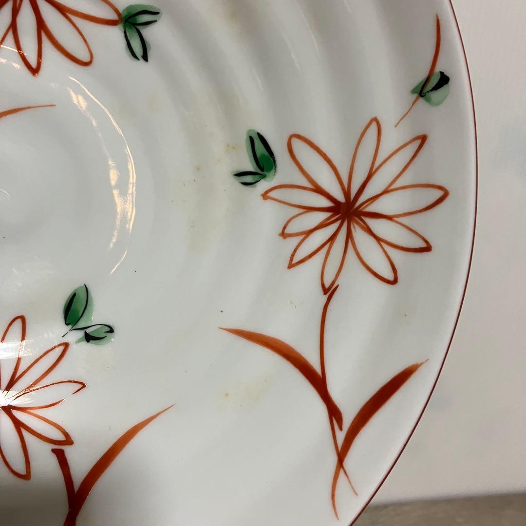D-5 【美品】和食器 煮物鉢・大鉢 2点セット（織部焼風＆ たち吉赤絵）箱付き