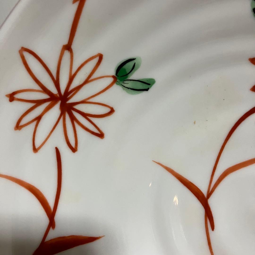 D-5 【美品】和食器 煮物鉢・大鉢 2点セット（織部焼風＆ たち吉赤絵）箱付き