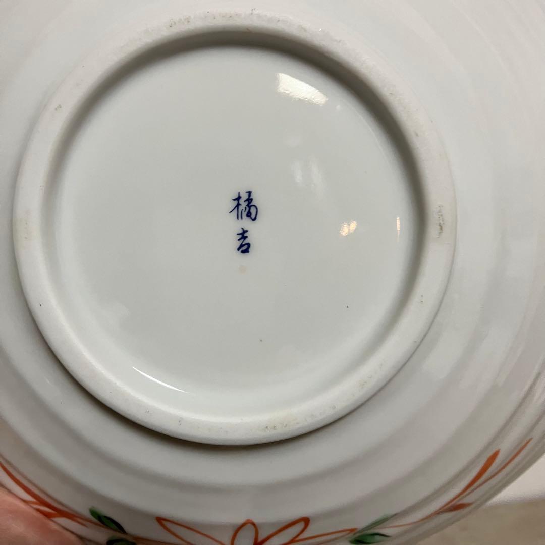 D-5 【美品】和食器 煮物鉢・大鉢 2点セット（織部焼風＆ たち吉赤絵）箱付き