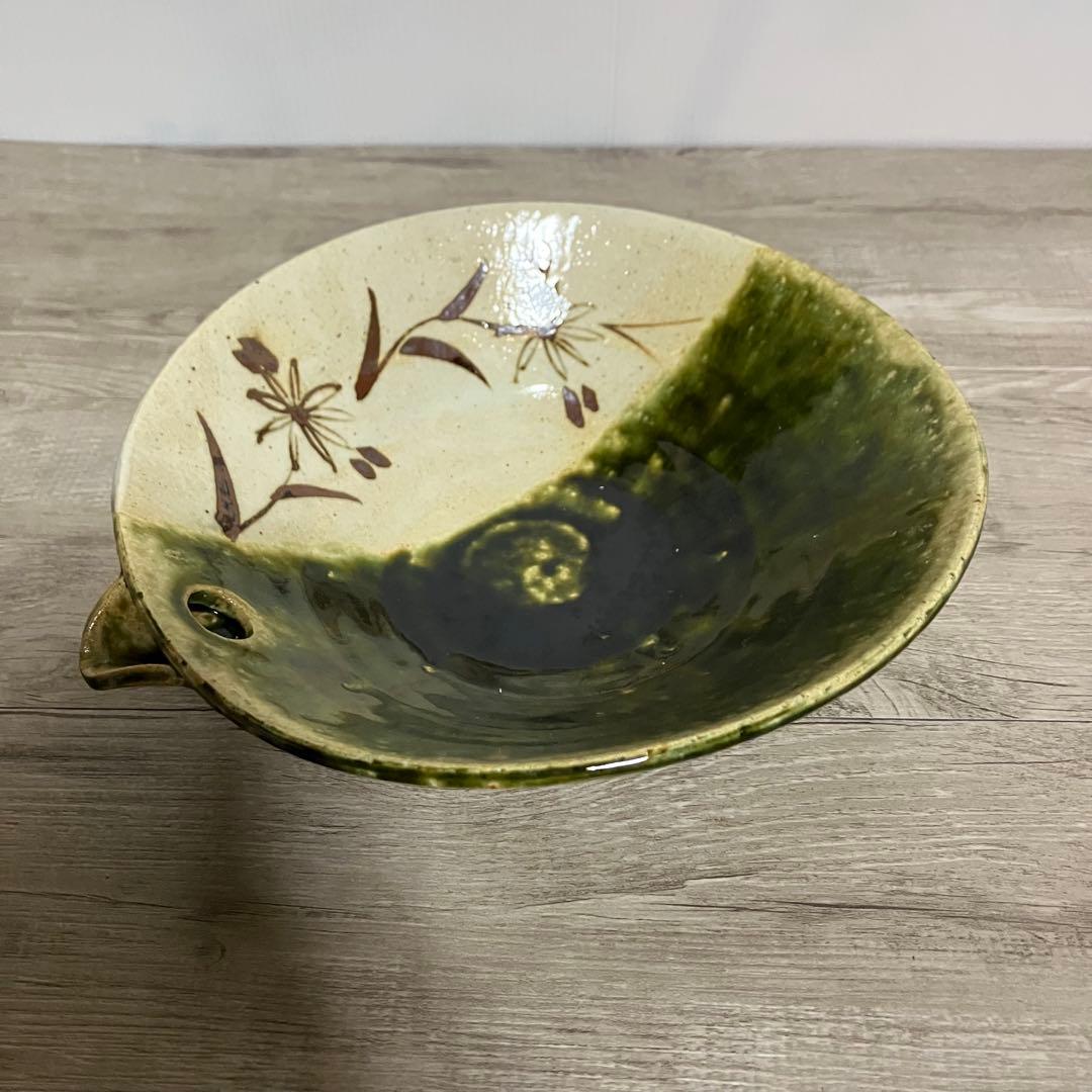 D-5 【美品】和食器 煮物鉢・大鉢 2点セット（織部焼風＆ たち吉赤絵）箱付き