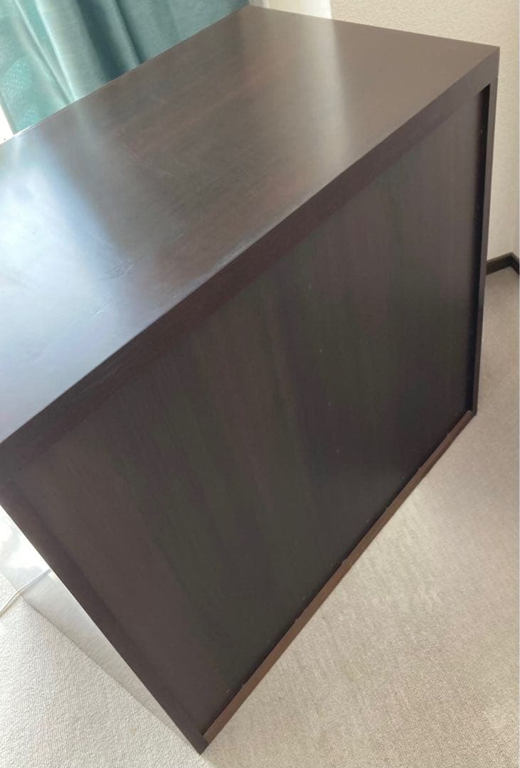 木製キャビネット ガラス扉付き 飾り棚 本棚 食器棚　ヴィンテージ 半回転取手