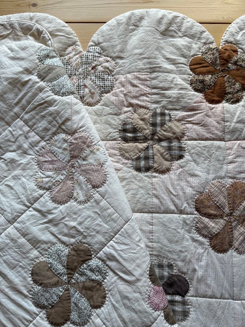 ハンドメイド パッチワーク 大判サイズ ベッドカバー マルチカバー
