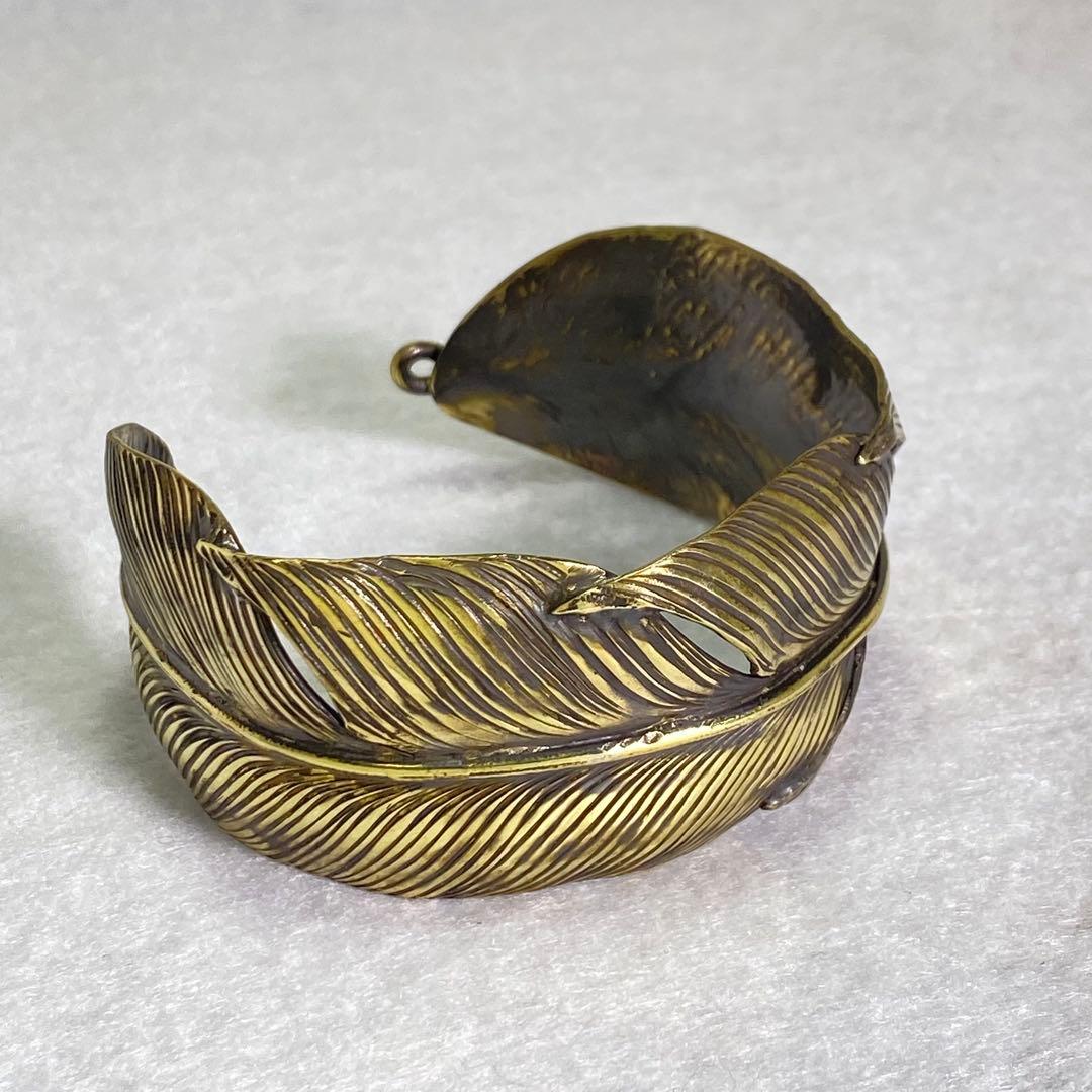 幅35mm 真鍮フェザーバングル 黒染め ハンドメイド
