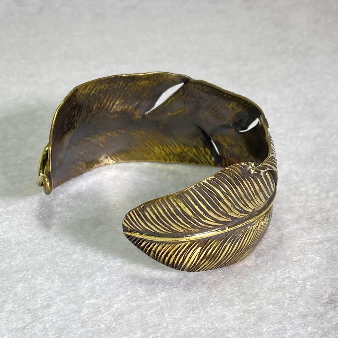 幅35mm 真鍮フェザーバングル 黒染め ハンドメイド