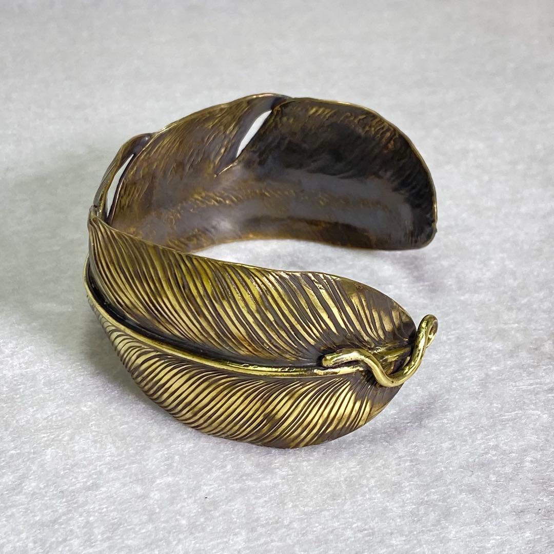 幅35mm 真鍮フェザーバングル 黒染め ハンドメイド