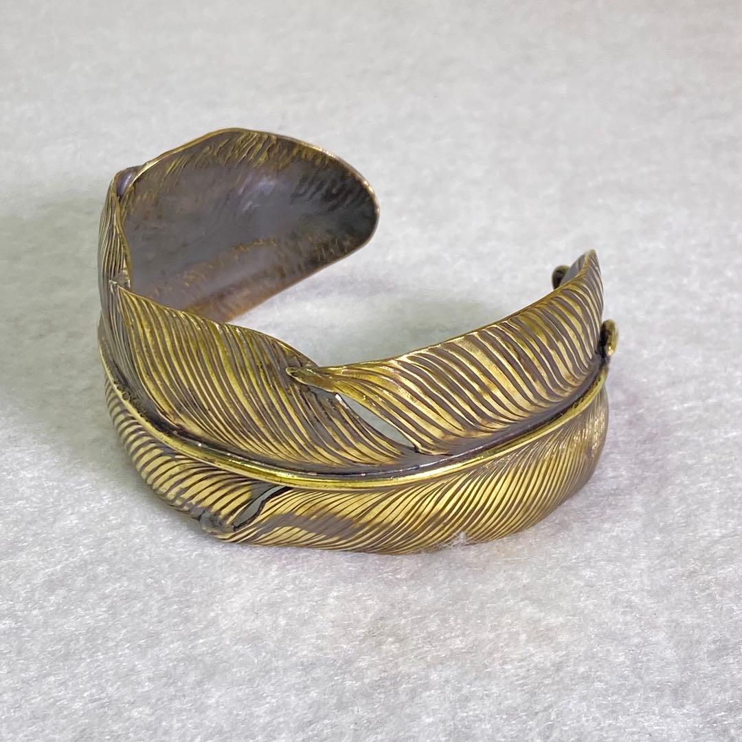 幅35mm 真鍮フェザーバングル 黒染め ハンドメイド