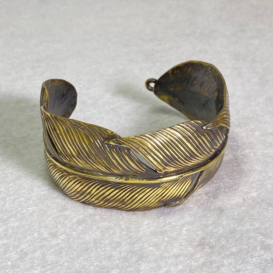 幅35mm 真鍮フェザーバングル 黒染め ハンドメイド