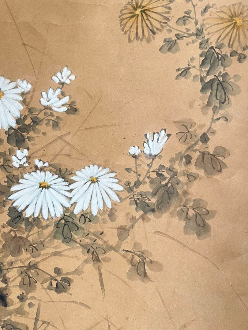 掛け軸、日本画、肉筆紙本、落款有り、古美術、美術品、アンティーク