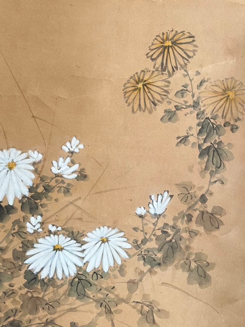 掛け軸、日本画、肉筆紙本、落款有り、古美術、美術品、アンティーク