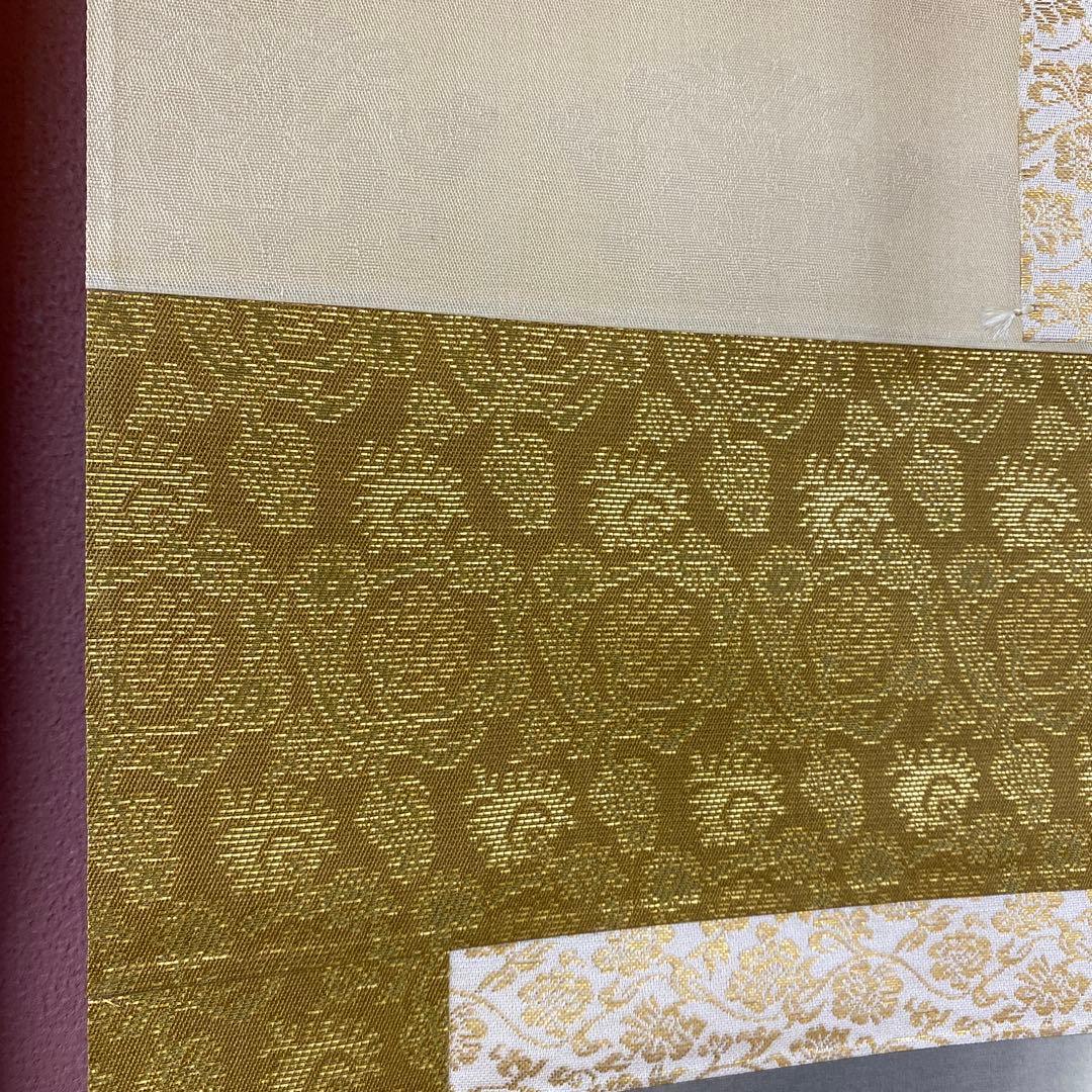 美品 掛軸 光琳・竣作 四季花鳥図 共箱 桜 翡翠 紅葉 南天 年中掛け