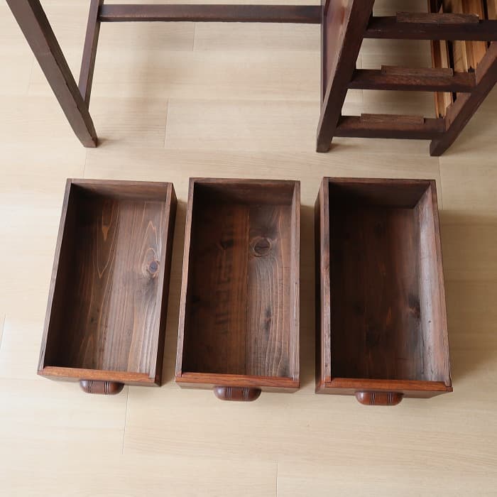 アンティーク 木製 片袖机 レトロ 無垢材 デスク 古家具