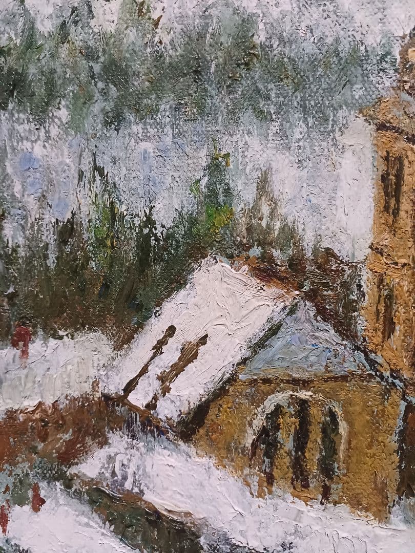 ◆　山口正人　[雪の山麓]　油彩6号　ルサロン会員　 仁科展　師:西村龍介　◆