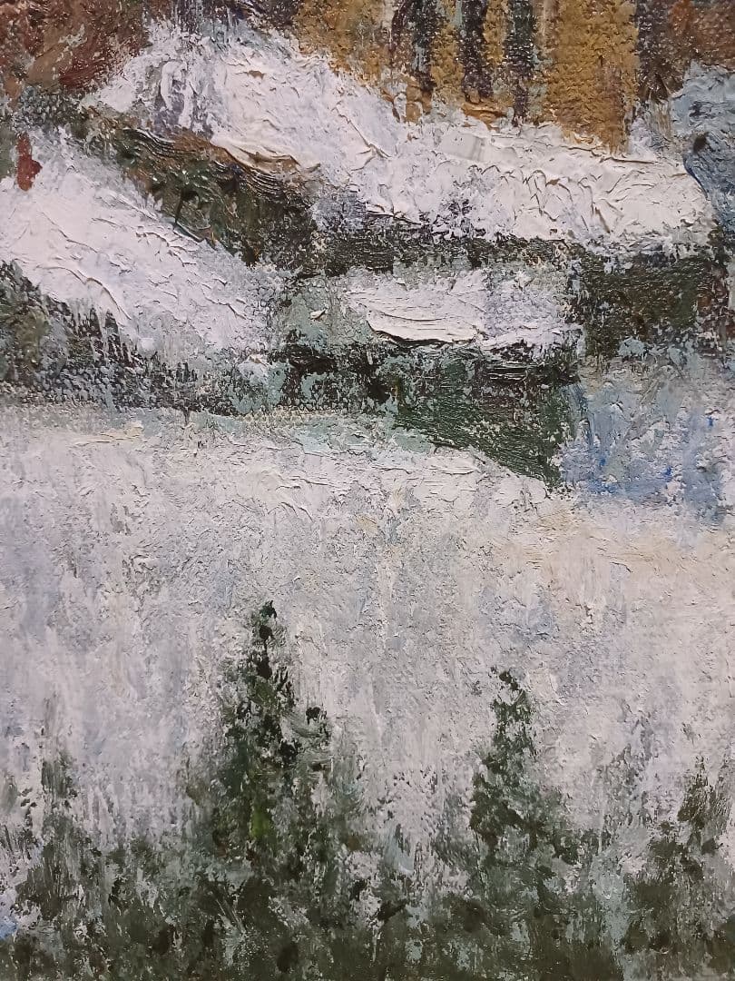 ◆　山口正人　[雪の山麓]　油彩6号　ルサロン会員　 仁科展　師:西村龍介　◆