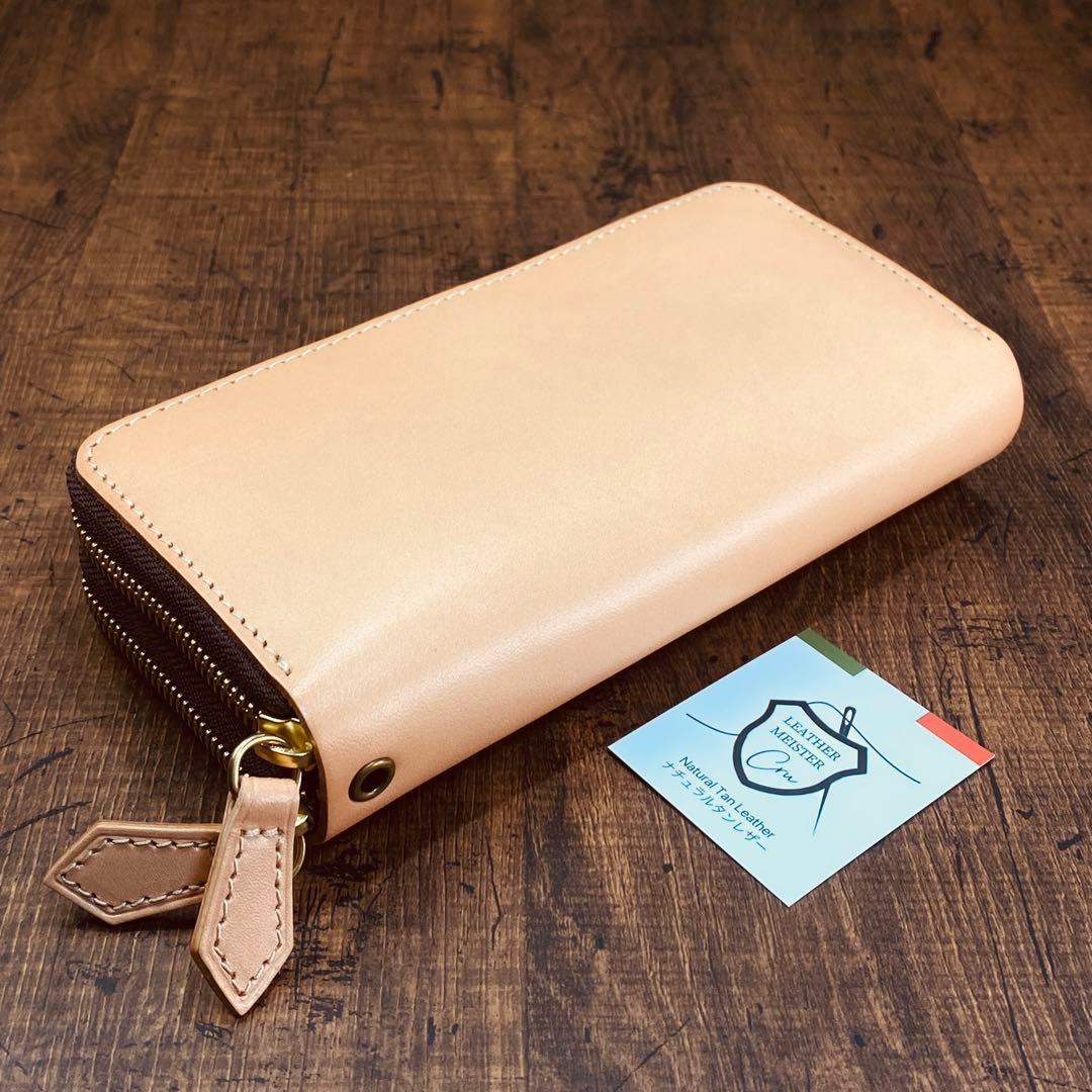 サドルレザー ヌメ革 ラウンドファスナー ダブルファスナー　メンズ財布
