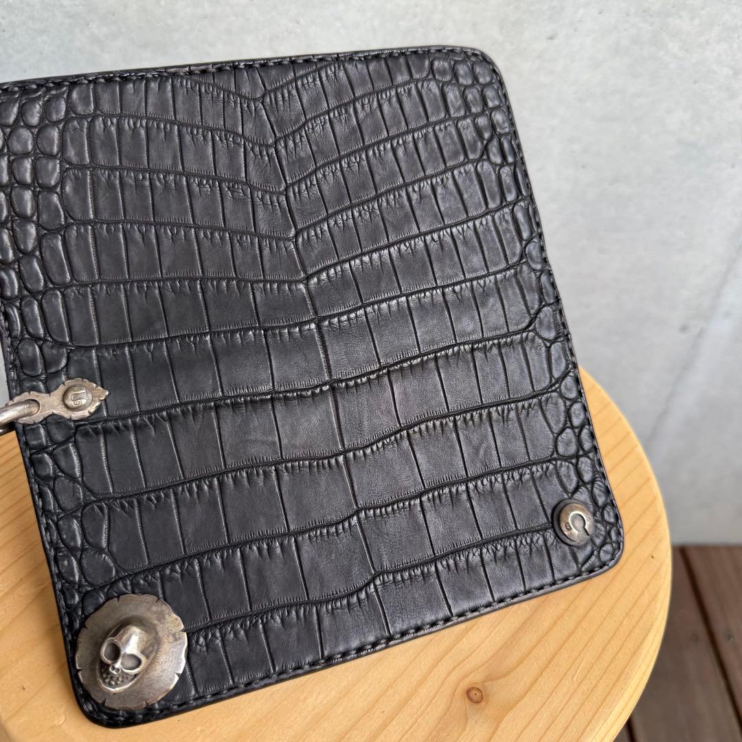 Gold Kid ゴールドキッド レザー クロコダイル革 財布 黒 新品 未使用