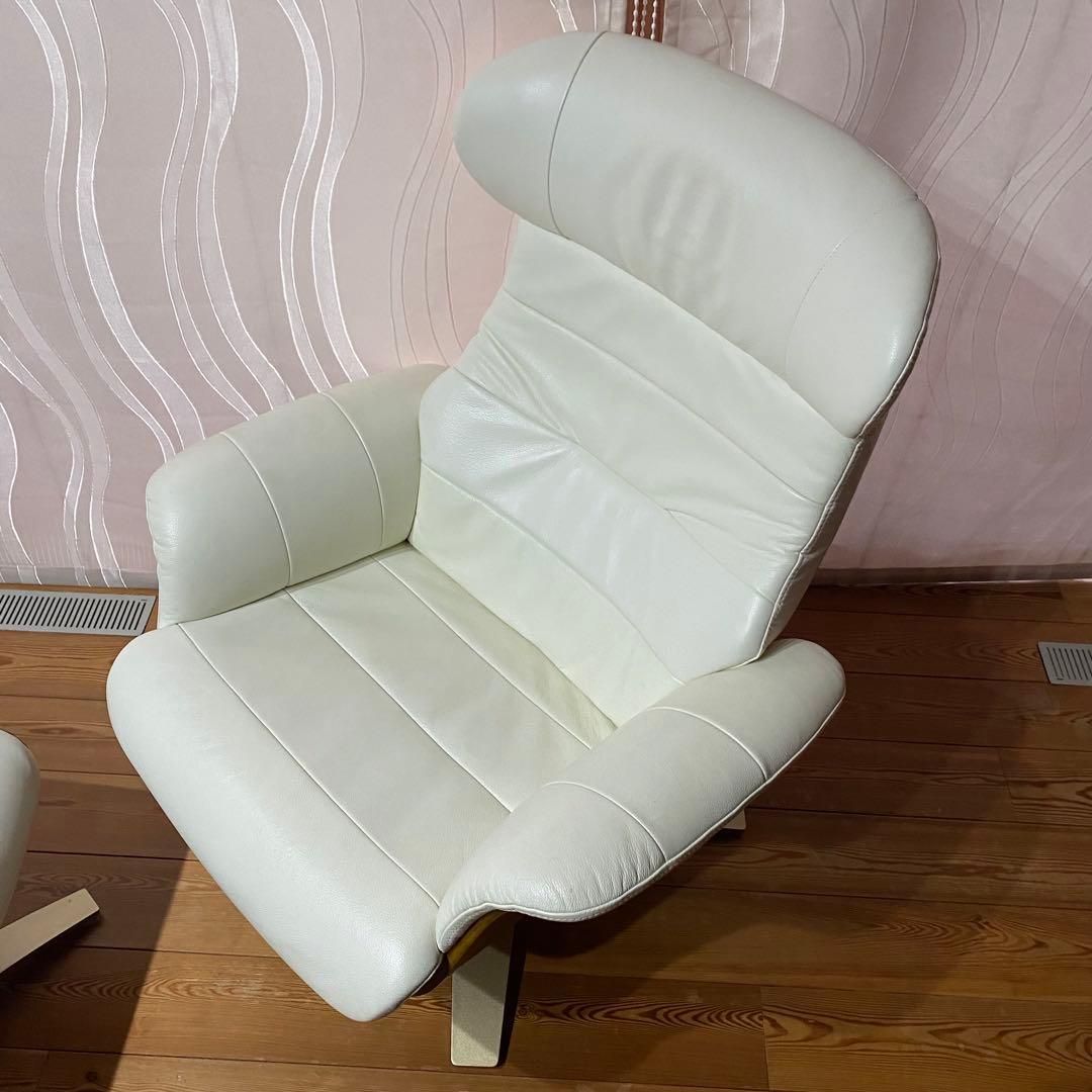 ①関家具　本革　レザー　リクライニングチェア　パーソナルチェア